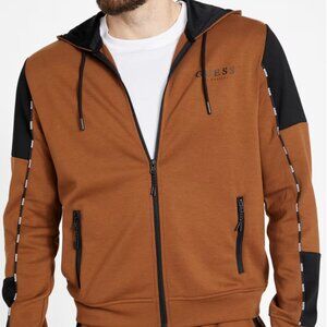 GUESS Kona Blocked Full Zip Hoodie- Large